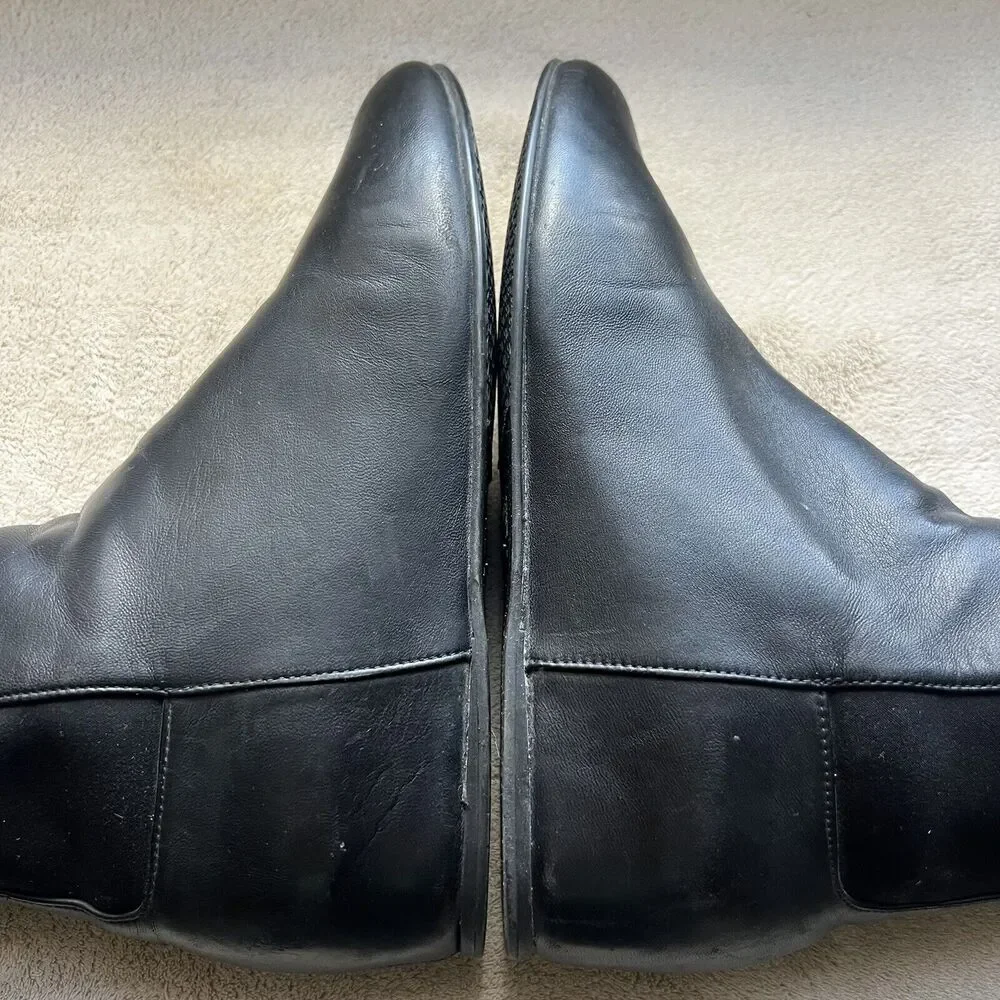 Stuart Weitzman Lander Black Leather Women 6.5 Knee High 5050 Hidden Wedge Boots